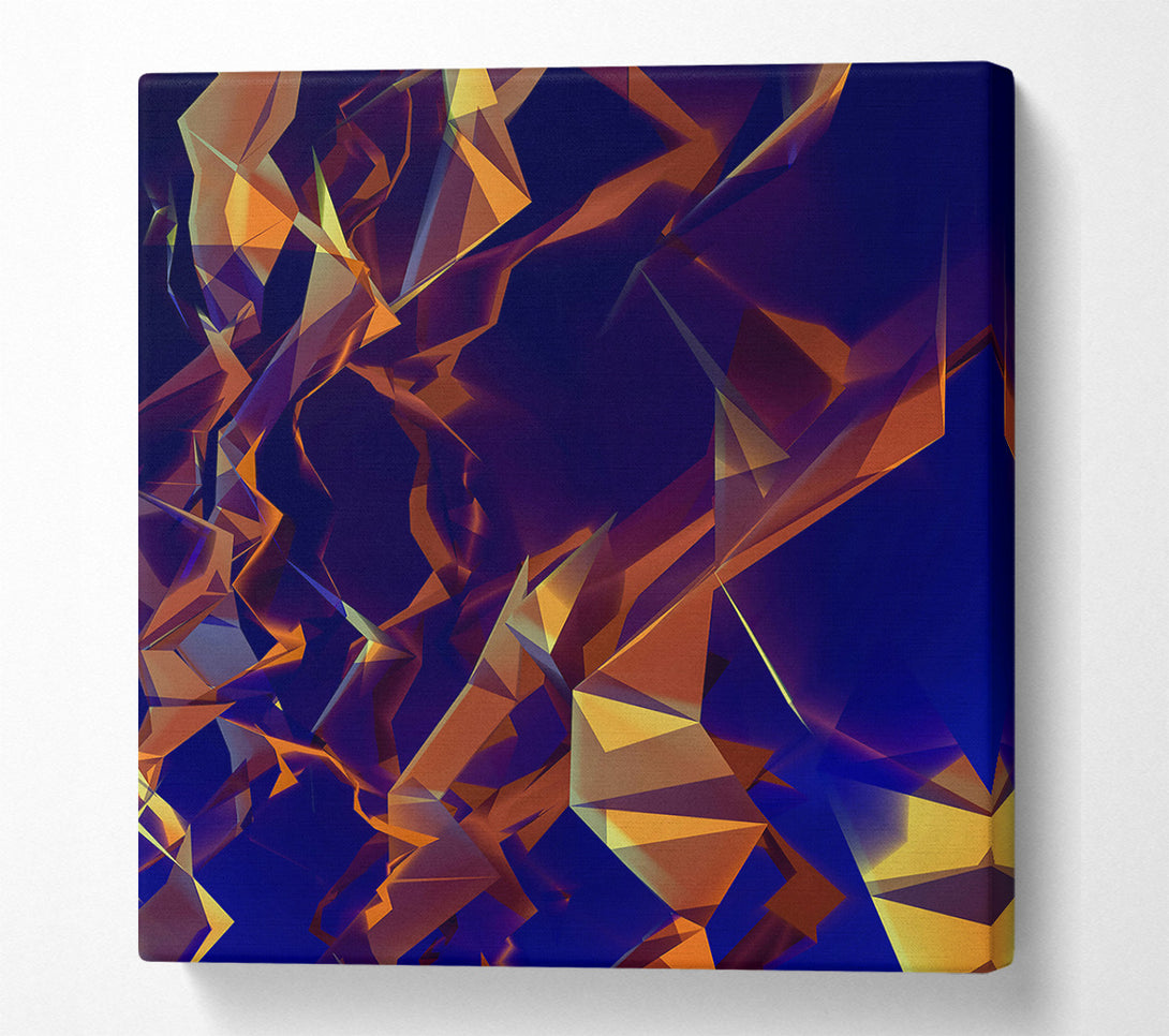  A Canvas Print of Amber Abstract Geometry Canvas Wall Art