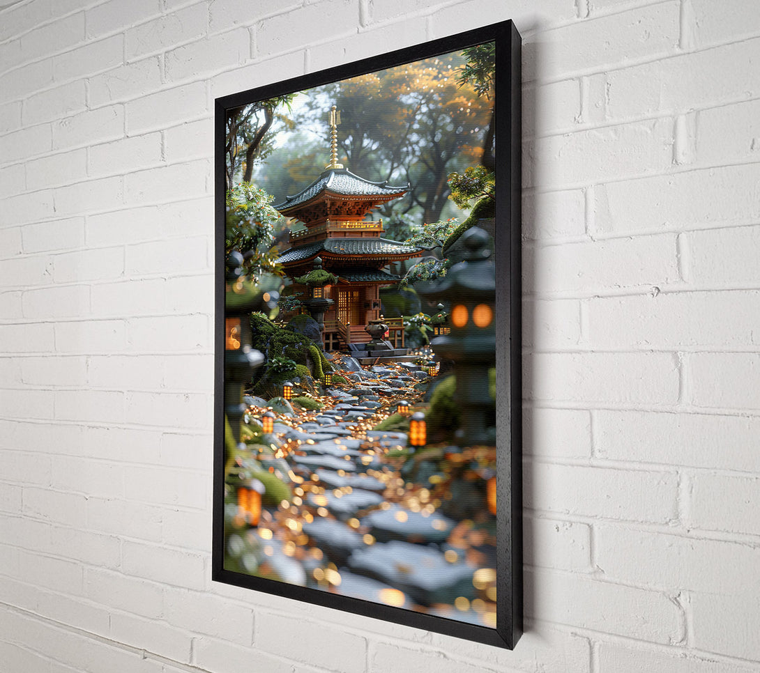  A Canvas Print of Golden Pagoda Path Canvas Art