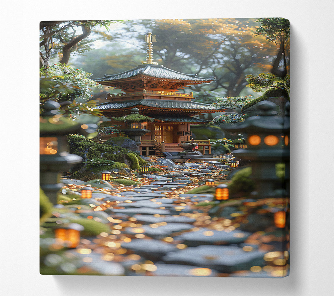  A Canvas Print of Golden Pagoda Path Canvas Art