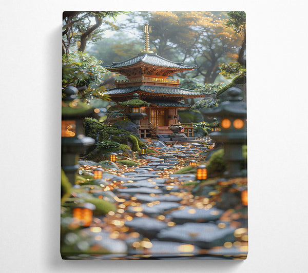  A Canvas Print of Golden Pagoda Path Canvas Art