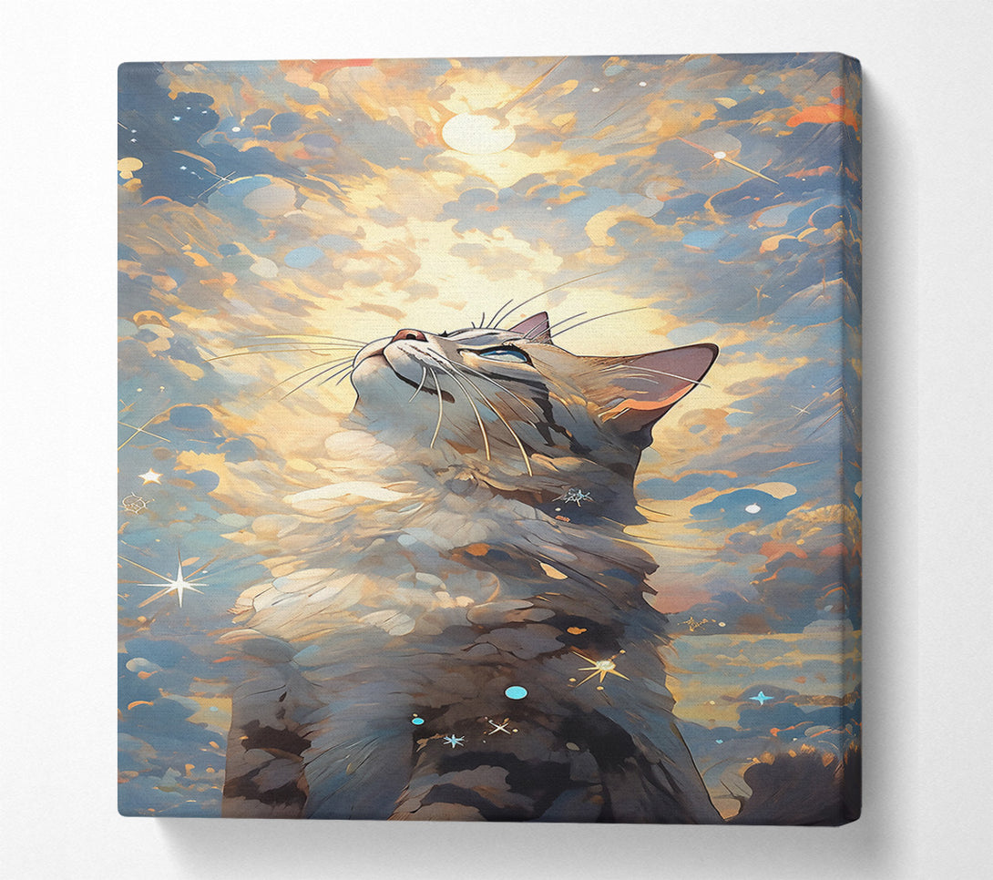  A Canvas Print of Golden Feline Dreams Canvas Art