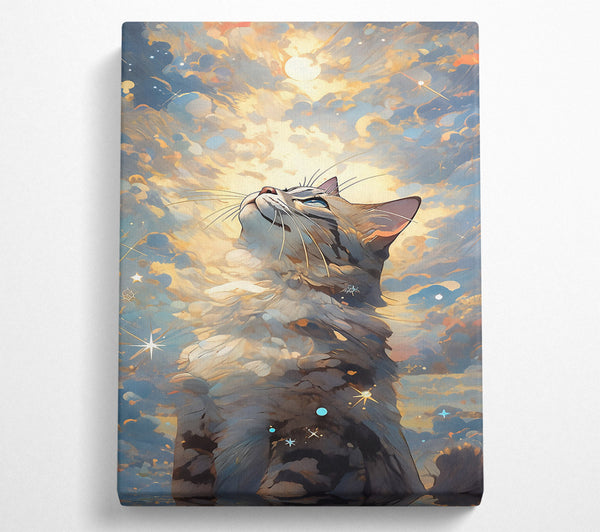  A Canvas Print of Golden Feline Dreams Canvas Art