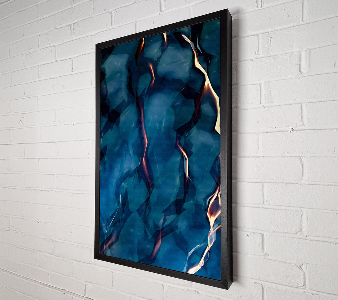  A Canvas Print of Azure Crackling Abstract Canvas Print