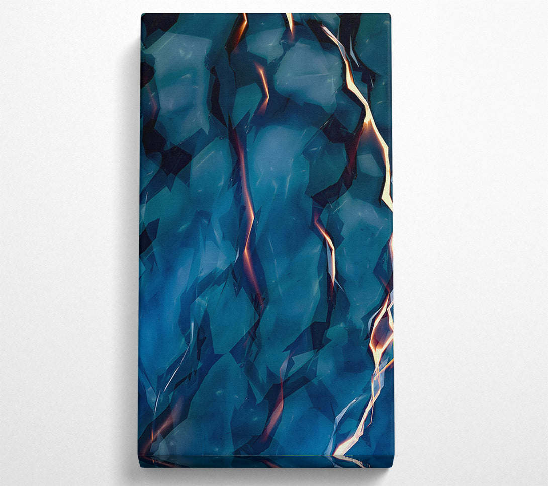  A Canvas Print of Azure Crackling Abstract Canvas Print
