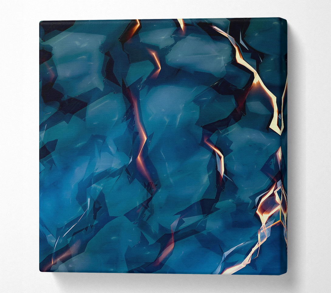  A Canvas Print of Azure Crackling Abstract Canvas Print