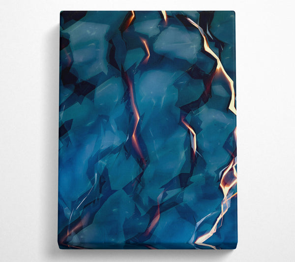  A Canvas Print of Azure Crackling Abstract Canvas Print