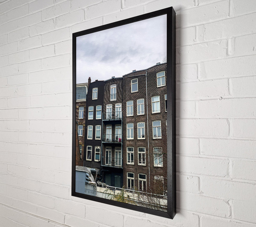  A Canvas Print of Black Brick Balconies Canvas Art