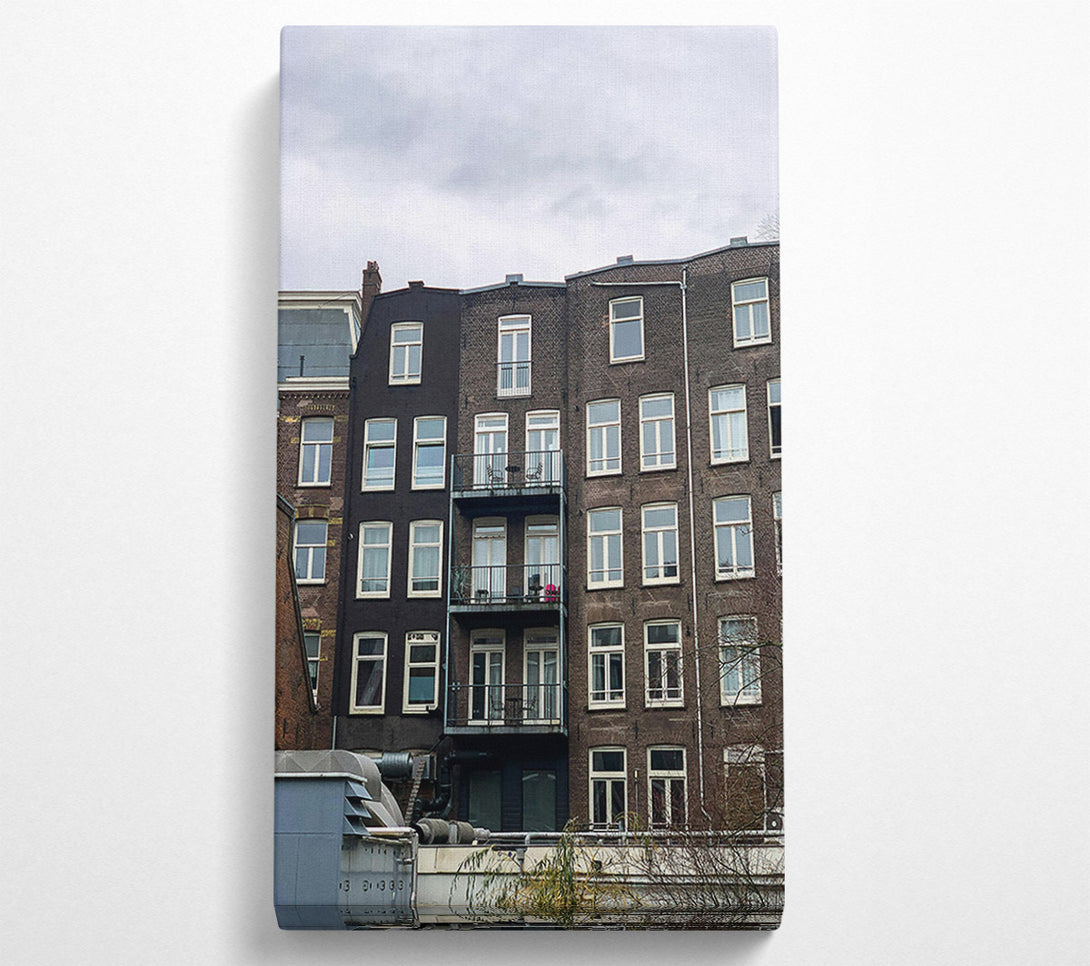  A Canvas Print of Black Brick Balconies Canvas Art