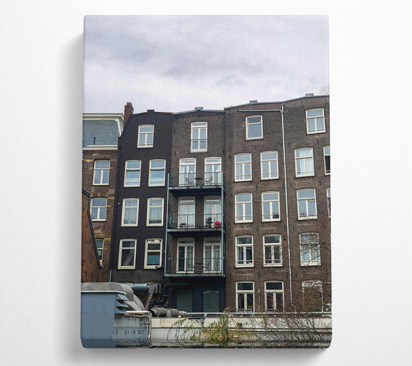  A Canvas Print of Black Brick Balconies Canvas Art