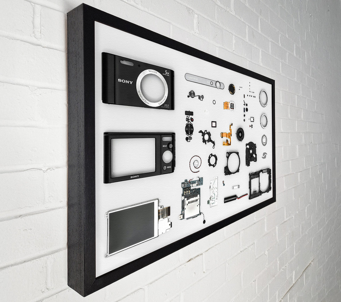  A Canvas Print of Black Camera Disassembled Canvas Print