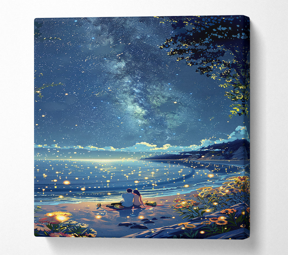  A Canvas Print of Blue Night Embrace Canvas Art