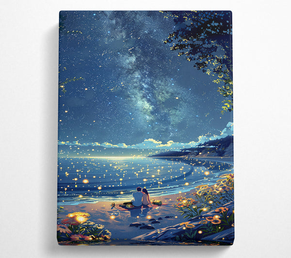  A Canvas Print of Blue Night Embrace Canvas Art