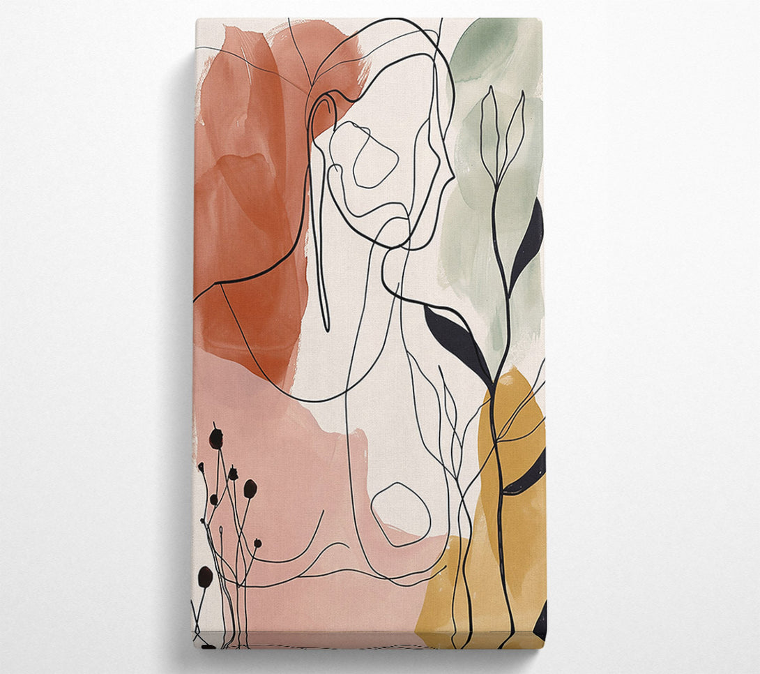  A Canvas Print of Terracotta Bloom Lines Canvas Print