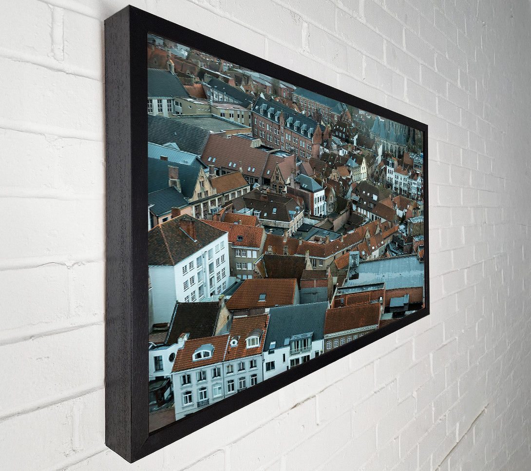  A Canvas Print of Grey Roofs Of Brugge Canvas Art