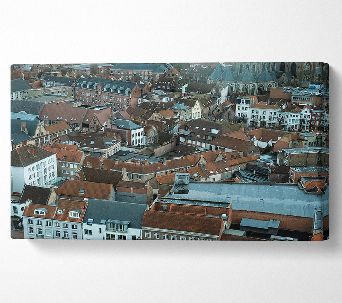  A Canvas Print of Grey Roofs Of Brugge Canvas Art