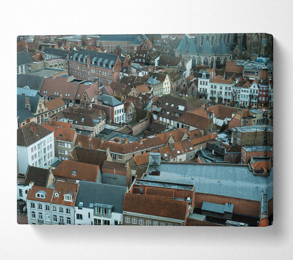  A Canvas Print of Grey Roofs Of Brugge Canvas Art