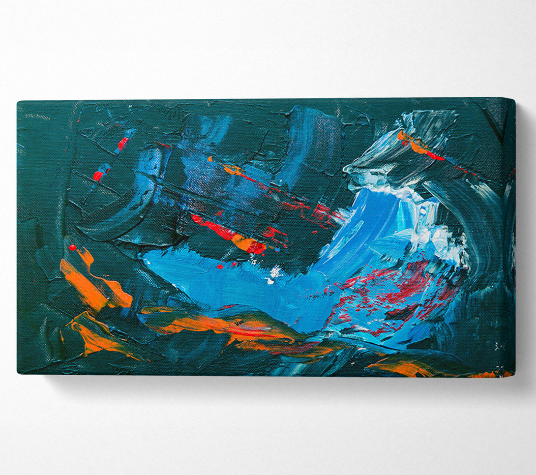  A Canvas Print of Teal And Blue Swirls Canvas Print