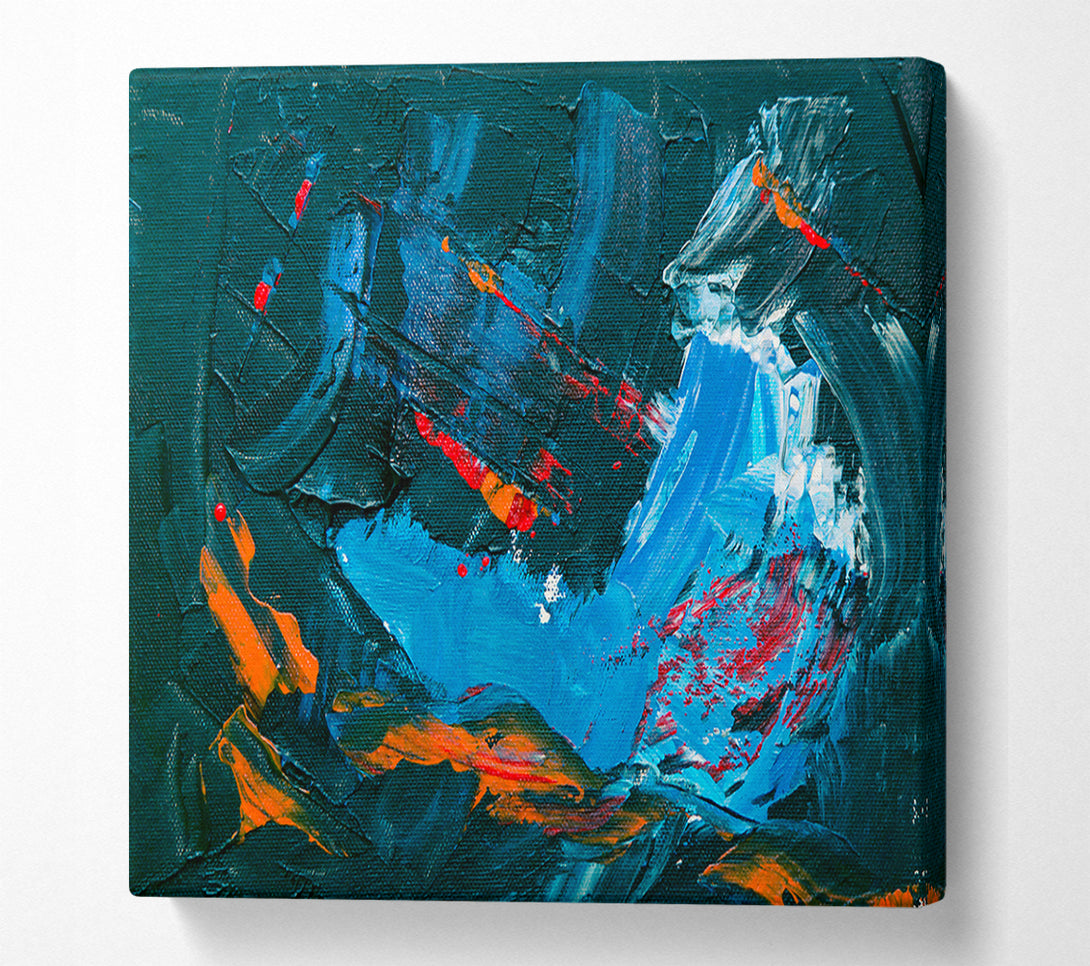  A Canvas Print of Teal And Blue Swirls Canvas Print
