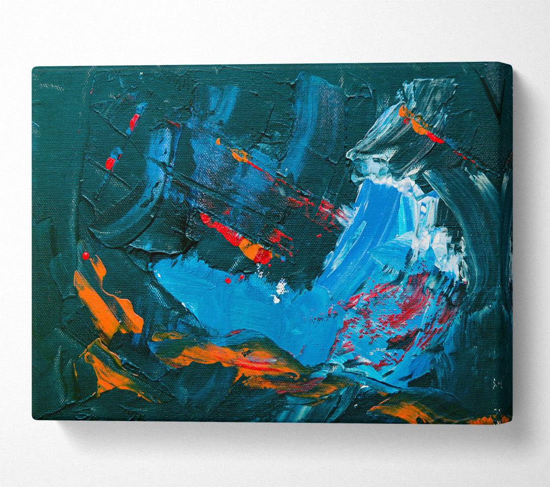  A Canvas Print of Teal And Blue Swirls Canvas Print