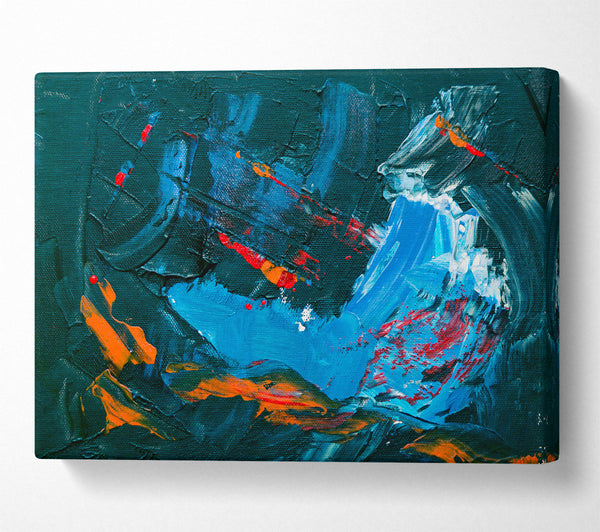  A Canvas Print of Teal And Blue Swirls Canvas Print