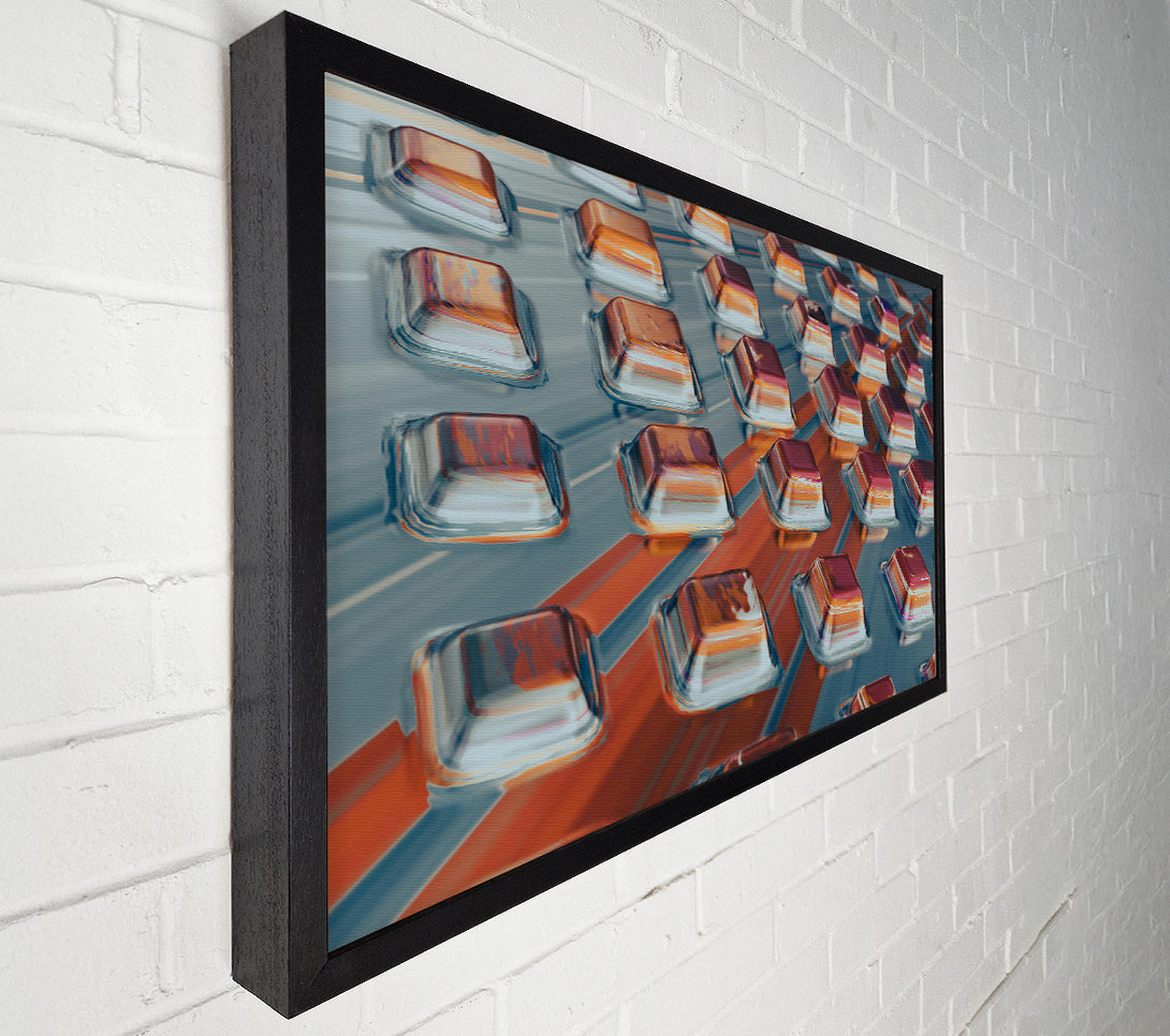  A Canvas Print of Crimson Geometric Grid Canvas Print