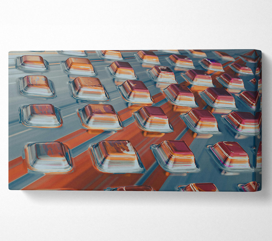  A Canvas Print of Crimson Geometric Grid Canvas Print