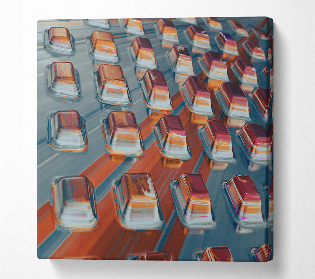  A Canvas Print of Crimson Geometric Grid Canvas Print