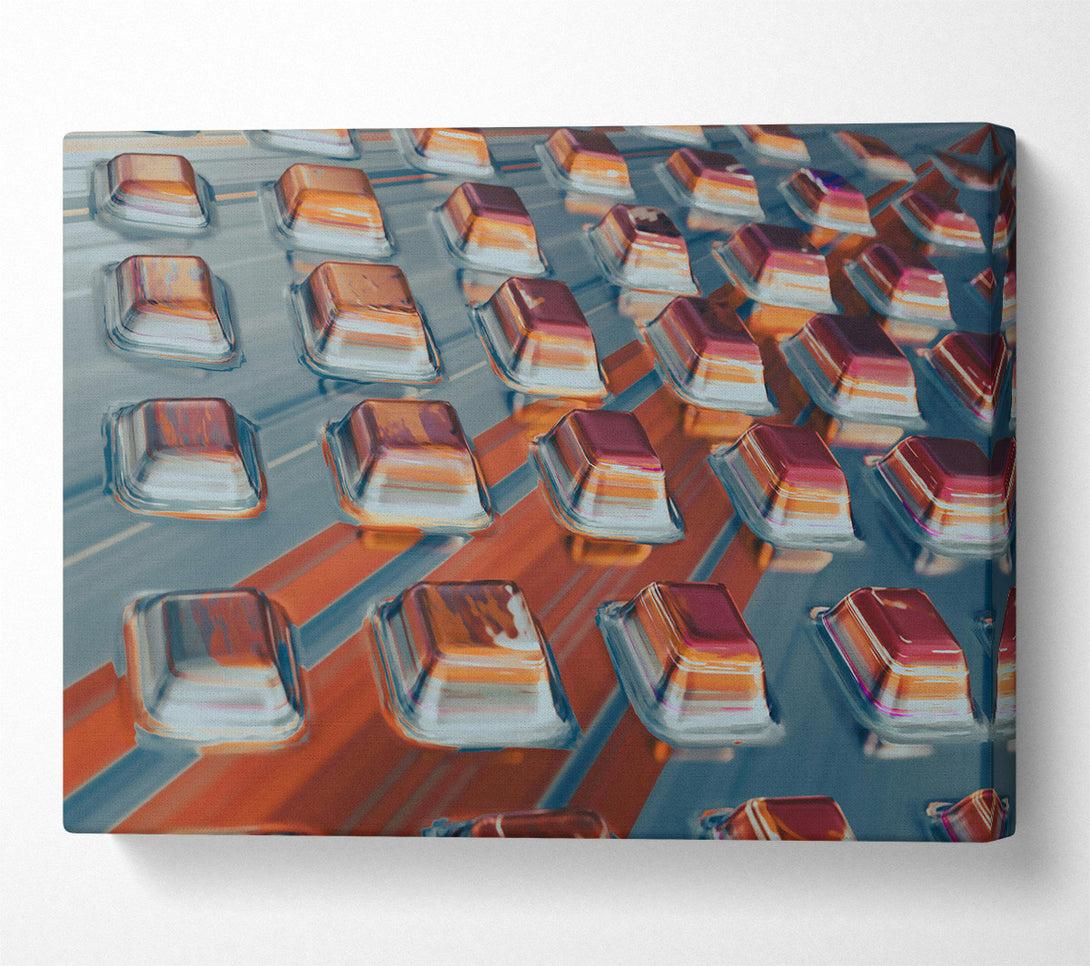  A Canvas Print of Crimson Geometric Grid Canvas Print