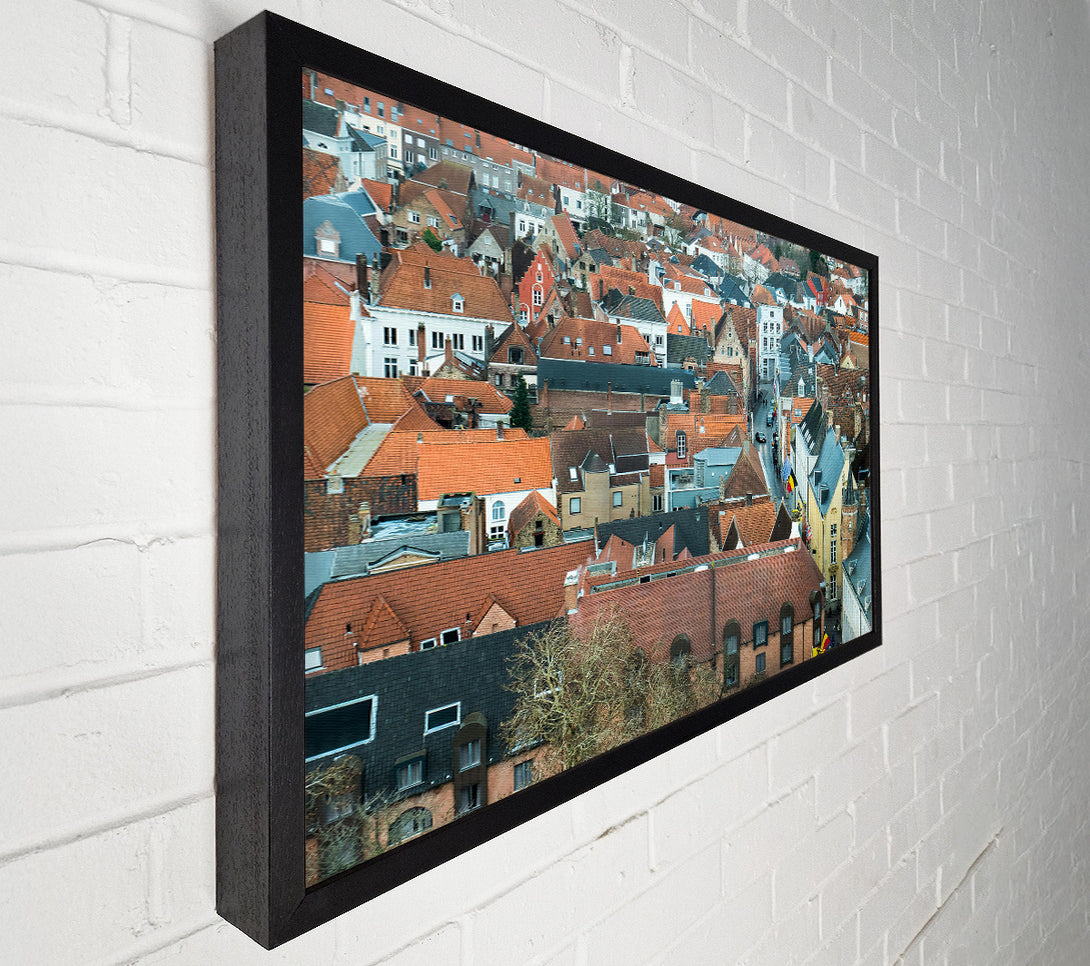  A Canvas Print of Red Roof Cityscape Canvas Print