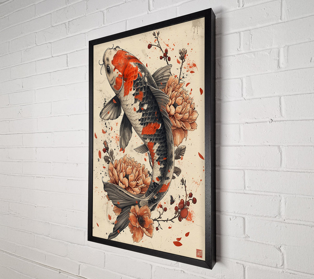  A Canvas Print of Crimson Koi Bloom Canvas Print