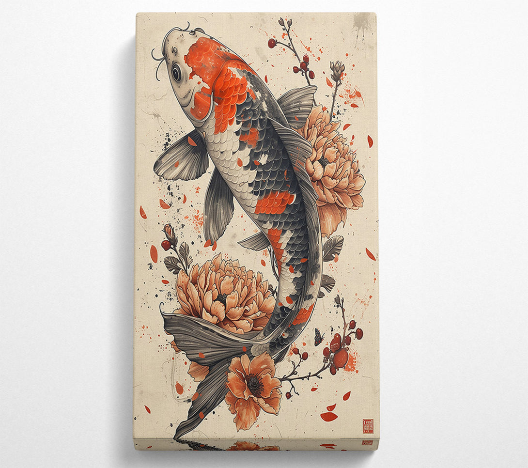  A Canvas Print of Crimson Koi Bloom Canvas Print