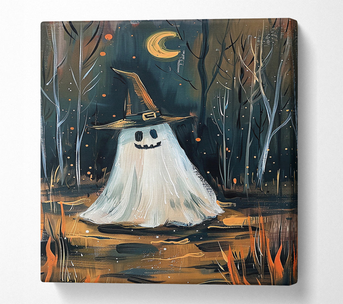  A Canvas Print of Golden Moon Ghost Canvas Wall Art