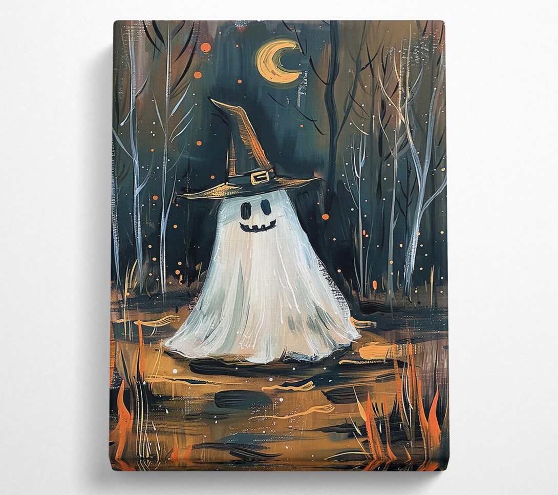  A Canvas Print of Golden Moon Ghost Canvas Wall Art