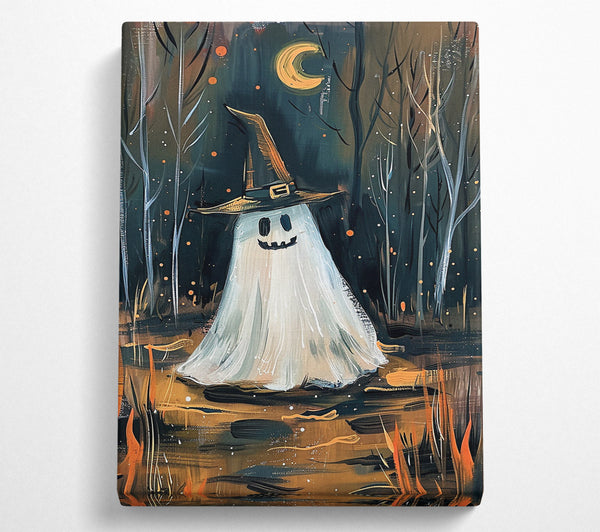  A Canvas Print of Golden Moon Ghost Canvas Wall Art