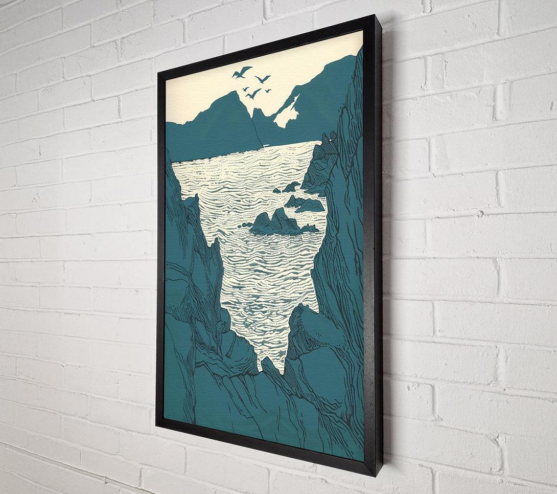  A Canvas Print of Teal Cliffs And Sea Canvas Art