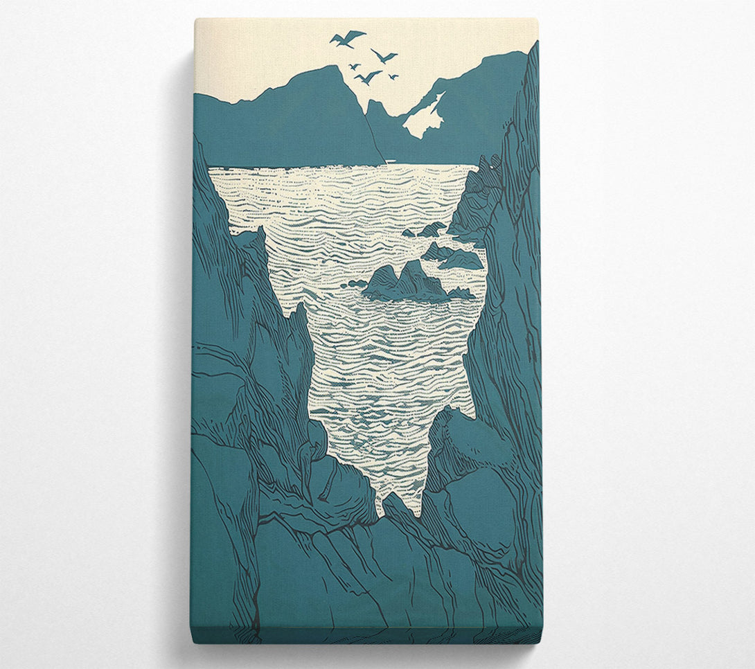  A Canvas Print of Teal Cliffs And Sea Canvas Art