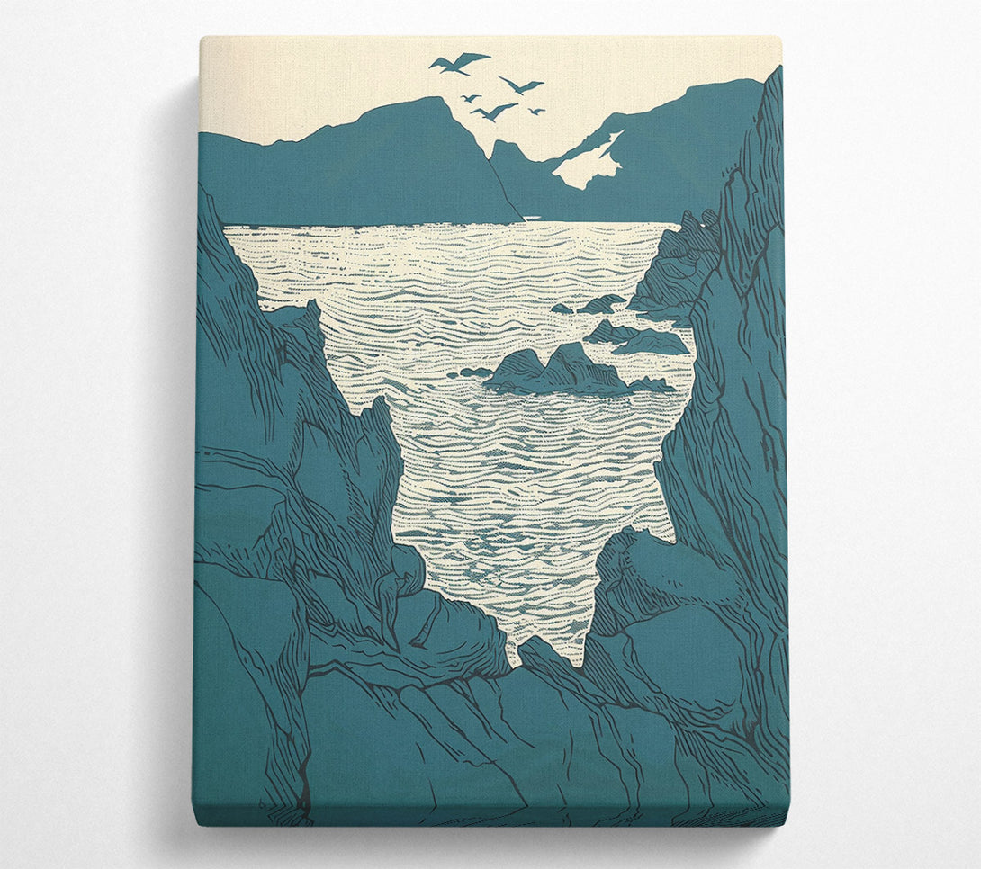  A Canvas Print of Teal Cliffs And Sea Canvas Art
