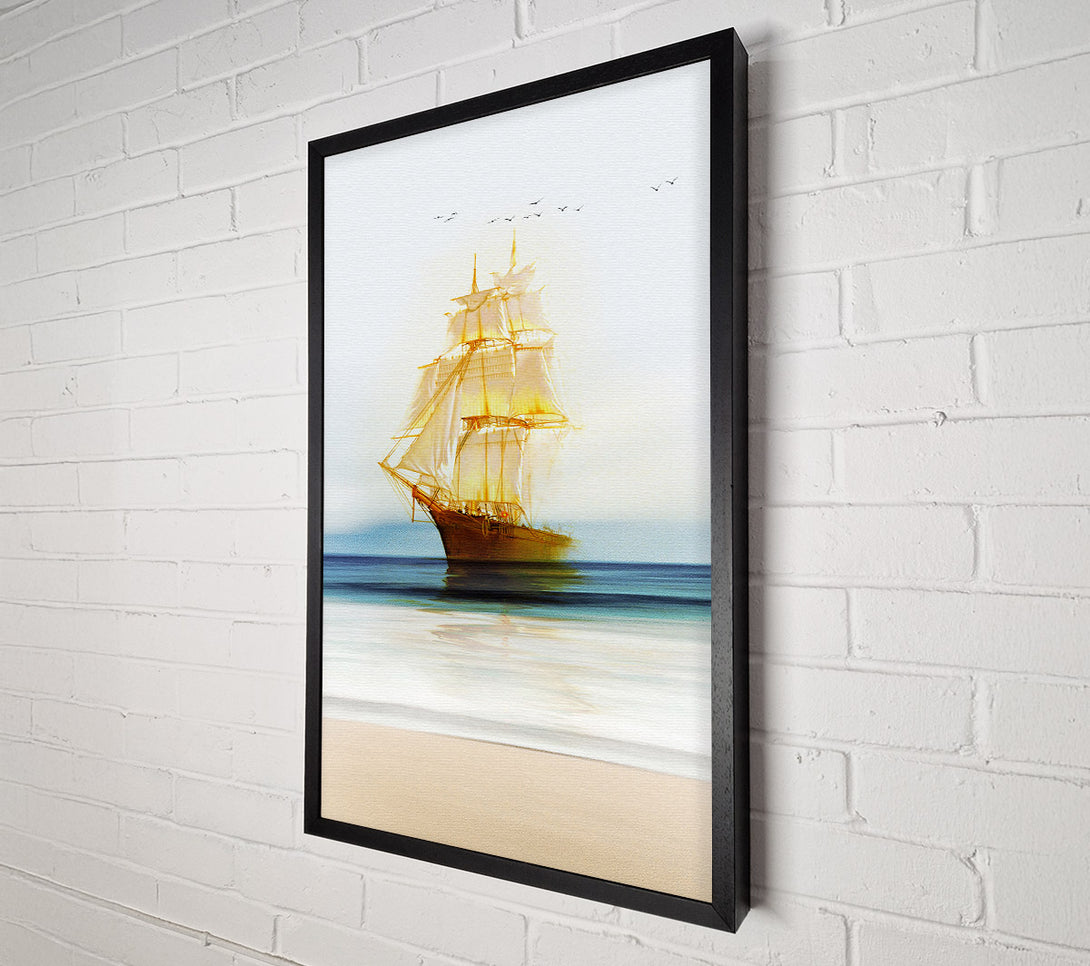  A Canvas Print of Gold Ship Canvas Art