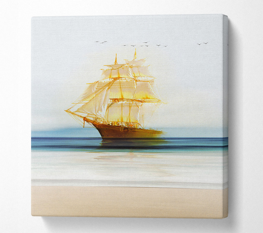  A Canvas Print of Gold Ship Canvas Art