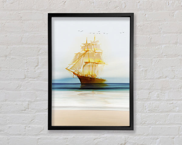 Gold Ship Framed Print