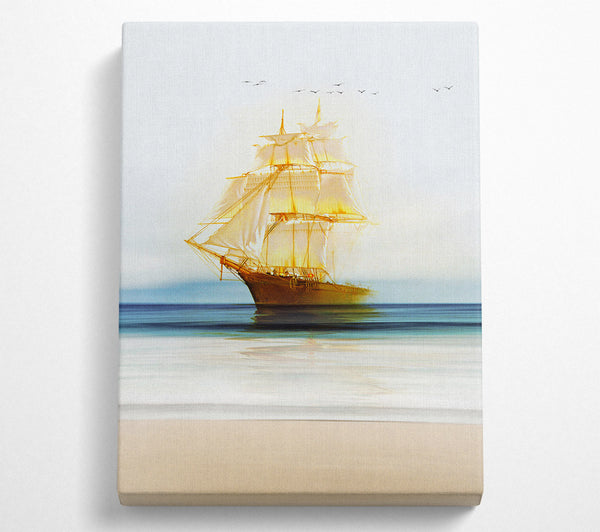  A Canvas Print of Gold Ship Canvas Art