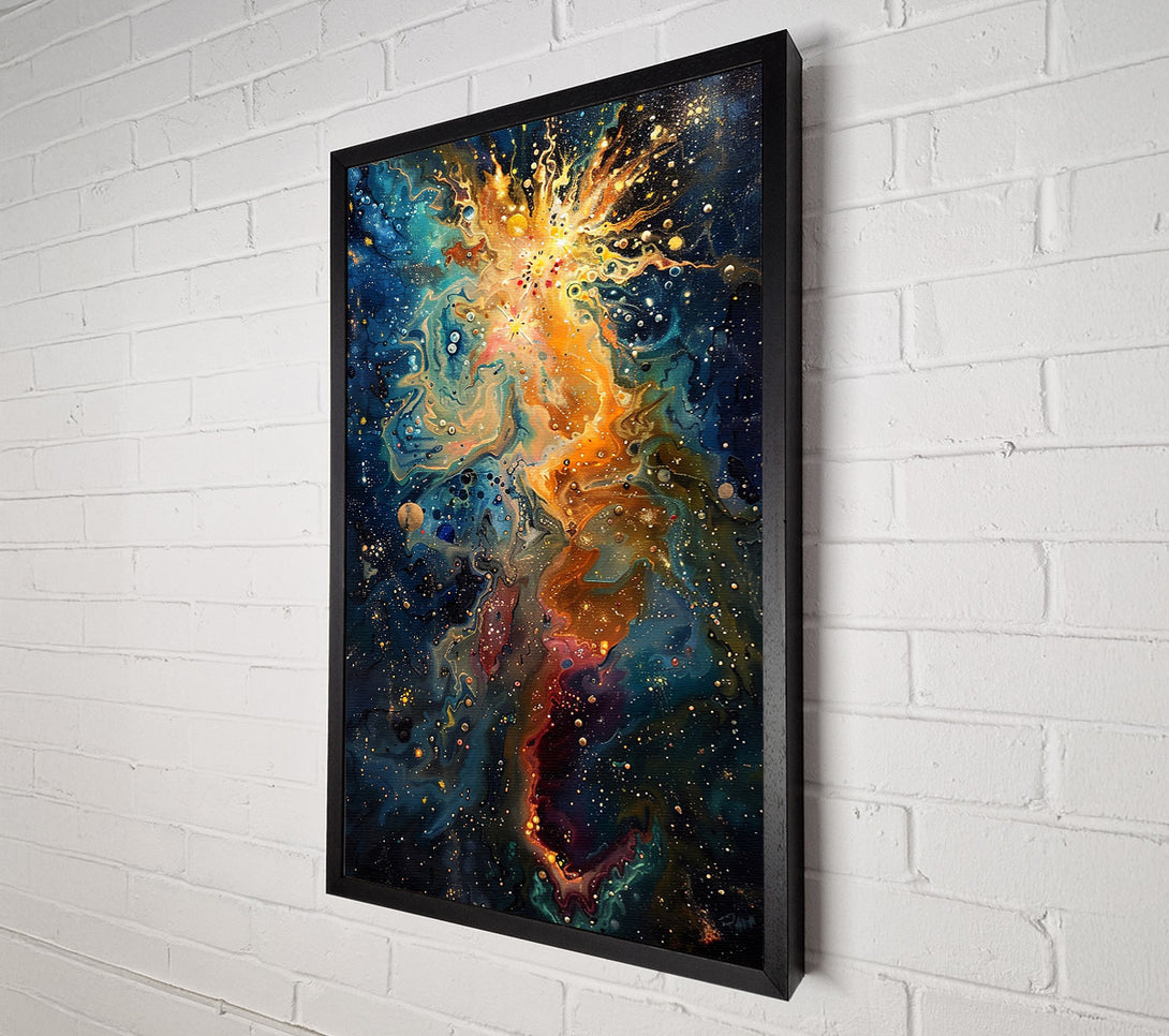  A Canvas Print of Golden Cosmic Burst Canvas Wall Art