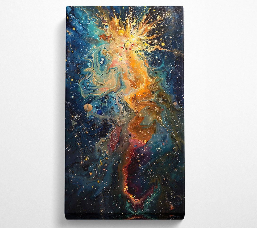  A Canvas Print of Golden Cosmic Burst Canvas Wall Art