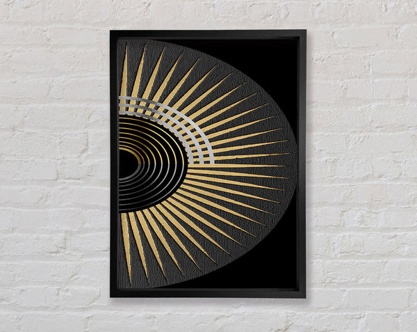 Gold Spikes In Grey Circle Framed Print