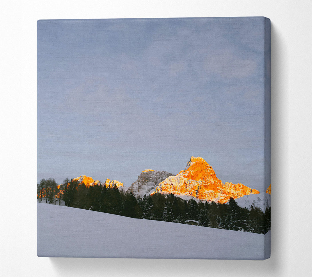  A Canvas Print of Golden Mountain Hues Canvas Art