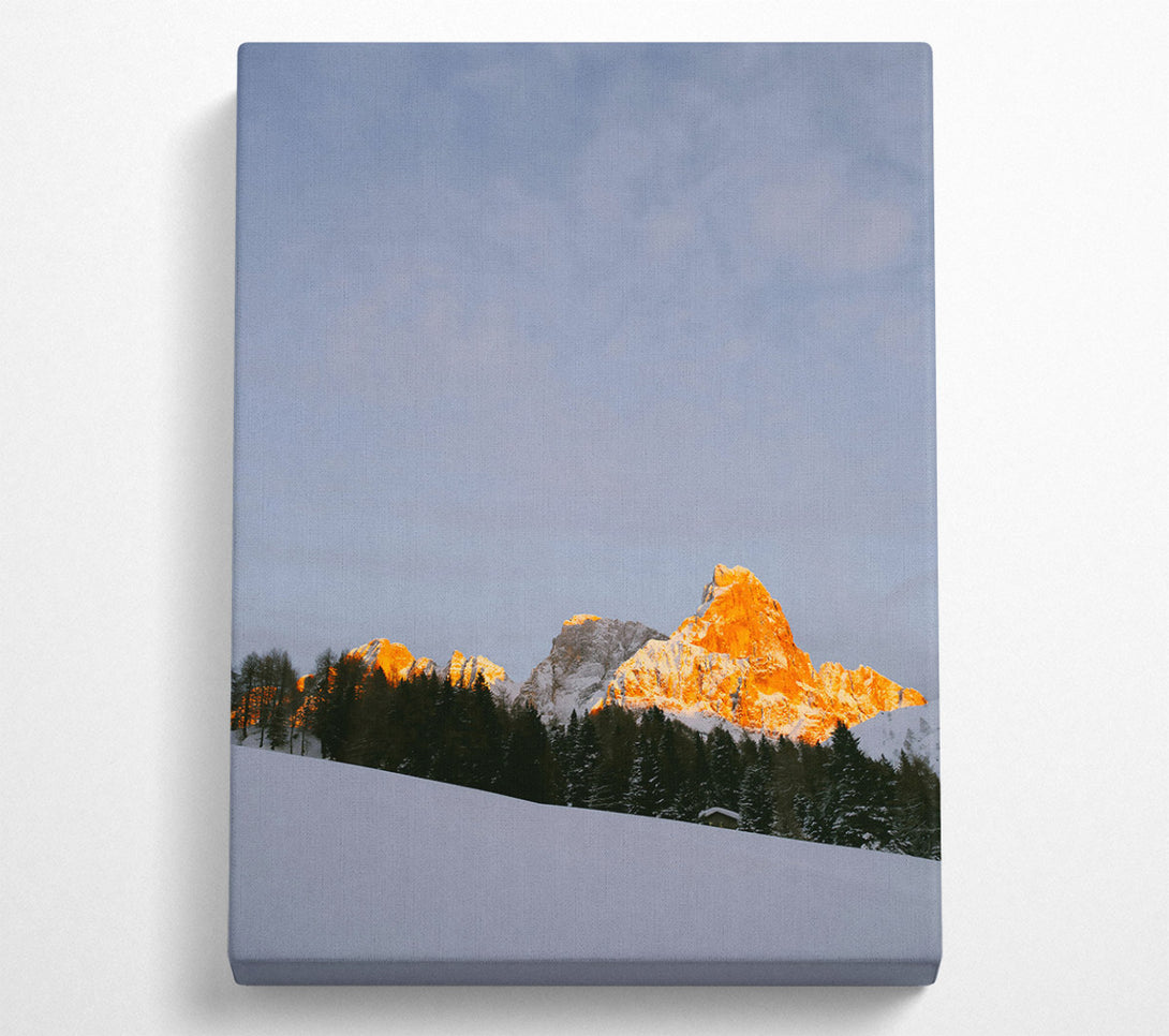  A Canvas Print of Golden Mountain Hues Canvas Art