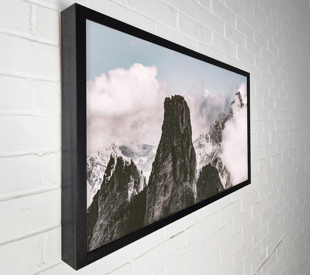  A Canvas Print of White Peaks In Grey Canvas Wall Art