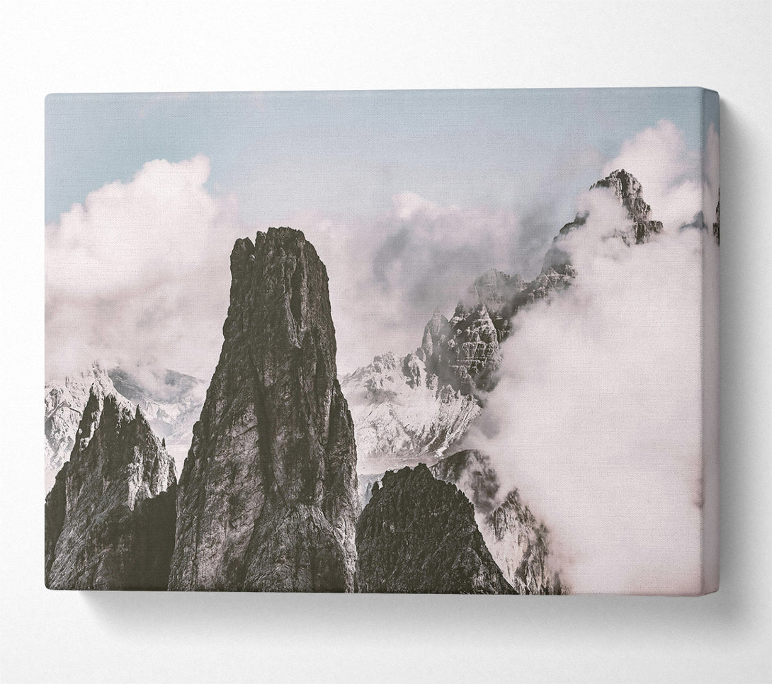  A Canvas Print of White Peaks In Grey Canvas Wall Art