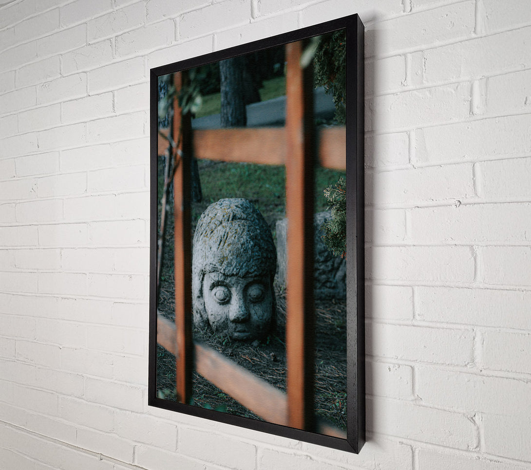  A Canvas Print of Stone Gaze Through Grey Bars Canvas Print