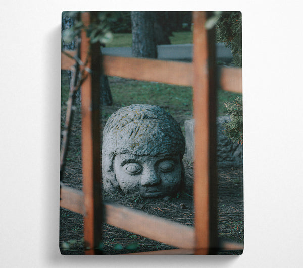  A Canvas Print of Stone Gaze Through Grey Bars Canvas Print